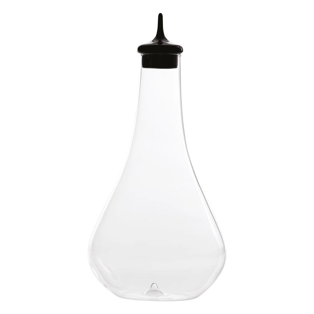 Zafferano Bottiglia Pirolo in Vetro Borosilicato Soffiato a Mano Colore Nero Design Ispirato agli Scacchi Elegante e Funzionale per la Tavola