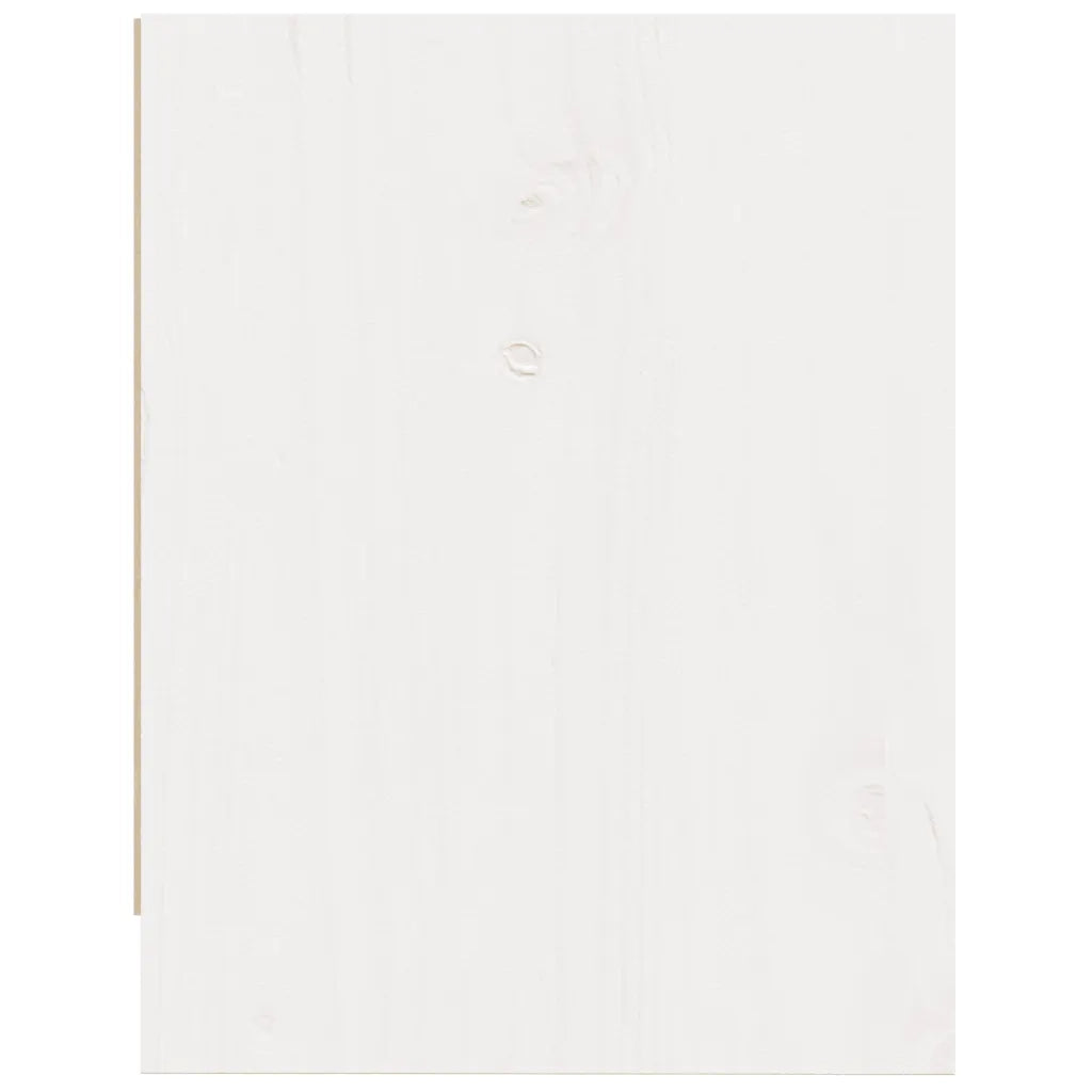 Comodino Bianco 40x30,5x40 cm in Legno Massello di Pino cod mxl 44873
