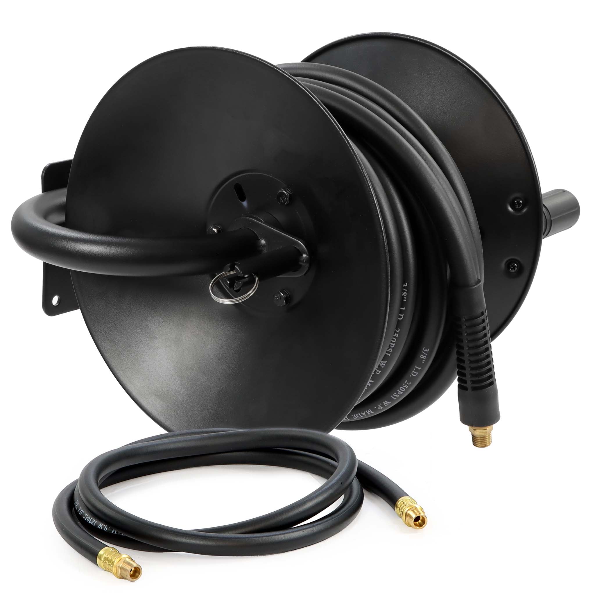 Avvolgitubo per aria compressa 15 m, avvolgitubo manuale in acciaio, per 20 bar, facile montaggio