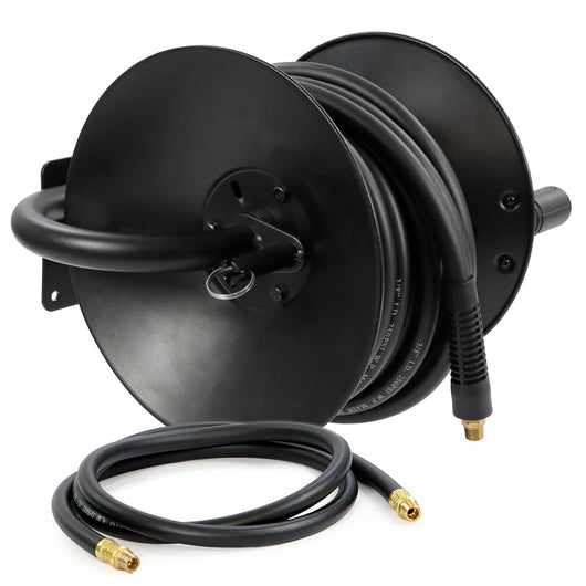 Avvolgitubo per aria compressa 15 m, avvolgitubo manuale in acciaio, per 20 bar, facile montaggio