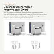 Serramenti per porte in vetro pesanti senza telaio - 2 pezzi - Acciaio inossidabile - Materiale affidabile - Facile da installare - Adatto per bagno e vetrata - Serramento per porte