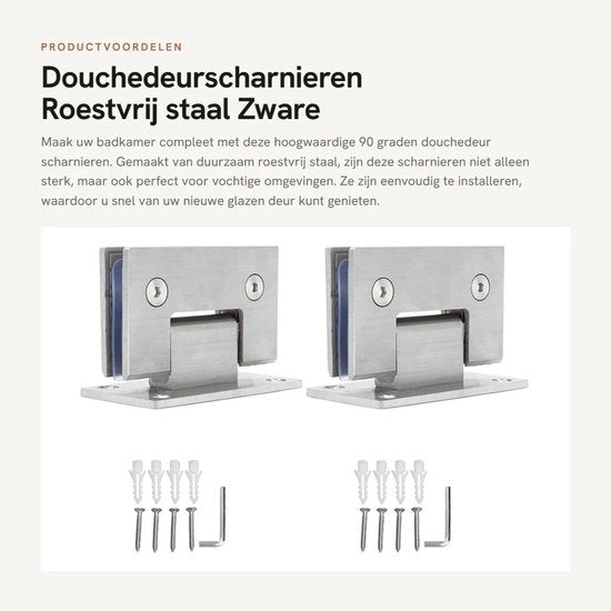 Serramenti per porte in vetro pesanti senza telaio - 2 pezzi - Acciaio inossidabile - Materiale affidabile - Facile da installare - Adatto per bagno e vetrata - Serramento per porte