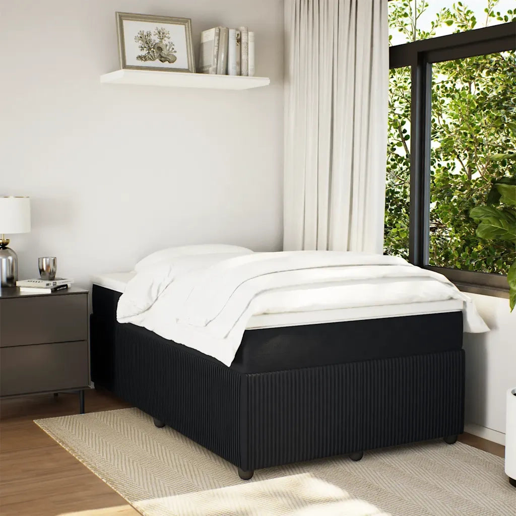 Giroletto a Molle con Materasso Nero 120x190 cm in Velluto 3285628