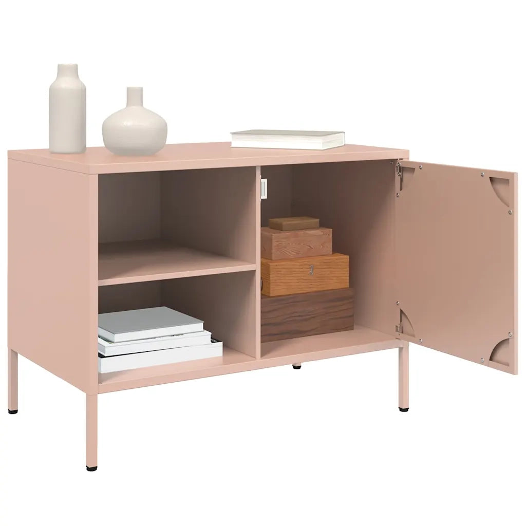 Mobili TV 2pz Rosa 68x39x50,5 cm in Acciaio 842997