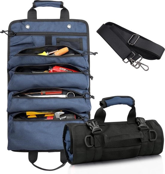 Gabbia di attrezzi multifunzionale impermeabile con tasche a cerniera e ganci regolabili per professionisti e appassionati di fai da te