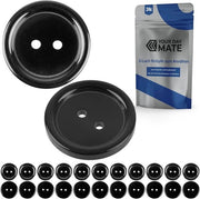 Bottoni per abbigliamento, 24 pezzi, 2 occhi, Ø 25,4 mm, in nero, fatti di poliestere, misura 40L, bottoni in resina per giacche, cappotti, camicie, polo, bottoni DIY in resina, bottoni per bucato, bottoni base, bottoni per ricamo