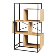 Scaffale dal design senza tempo per soggiorno/camera da letto mobile contenitore indipendente 126 x 80 x 33 cm acciaio marrone 03_0011146