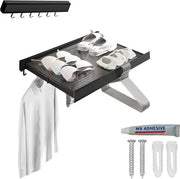 Asciugamano appeso, asciugamano pieghevole con stendibiancheria retrattile per terrazzo, camera da letto, cucina, compatta alluminio. 44x4,7x2,2cm