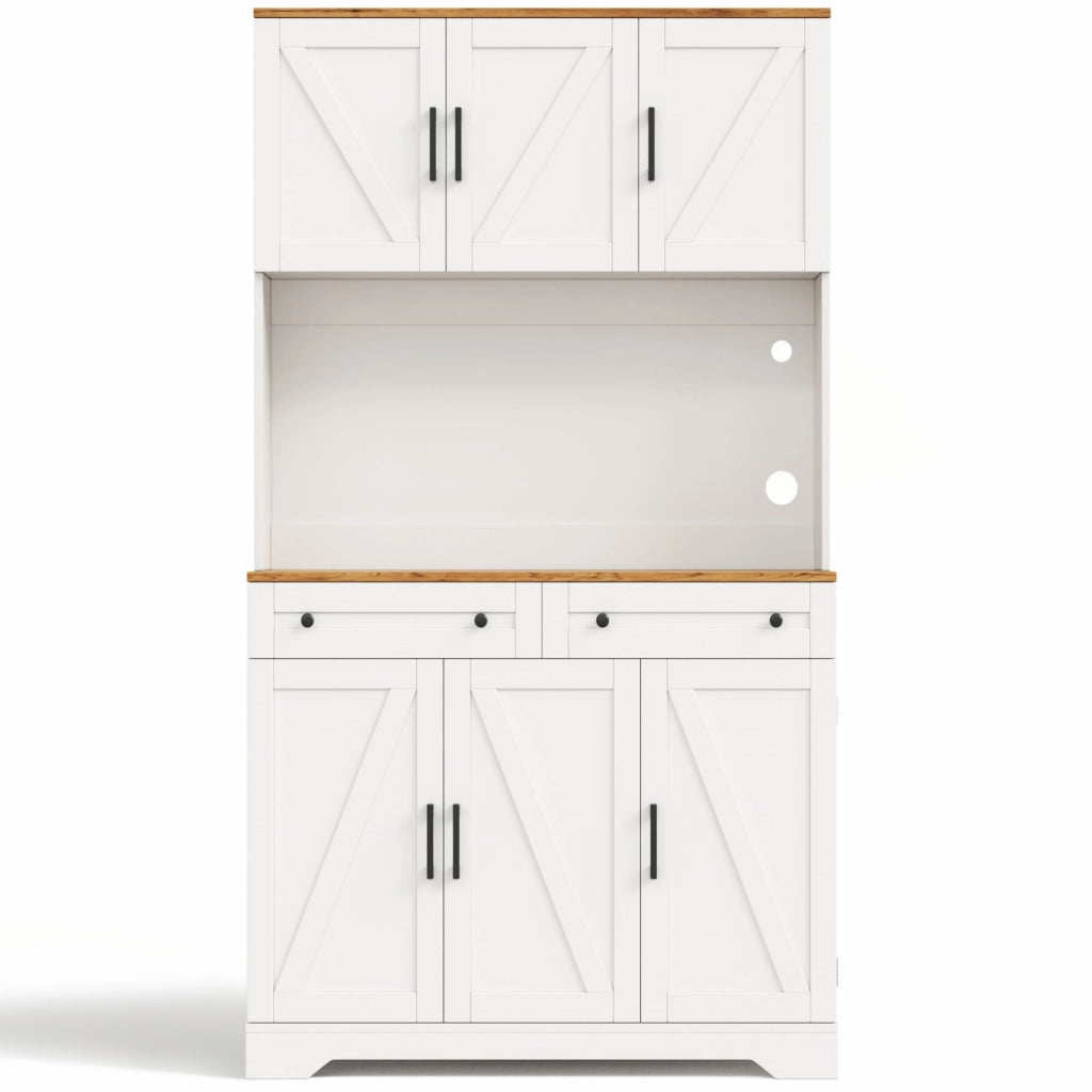 Credenza alta da cucina con LED RGB e prese organizer estraibile 2 cassetti per cucina in MDF 100 × 40 × 180 cm