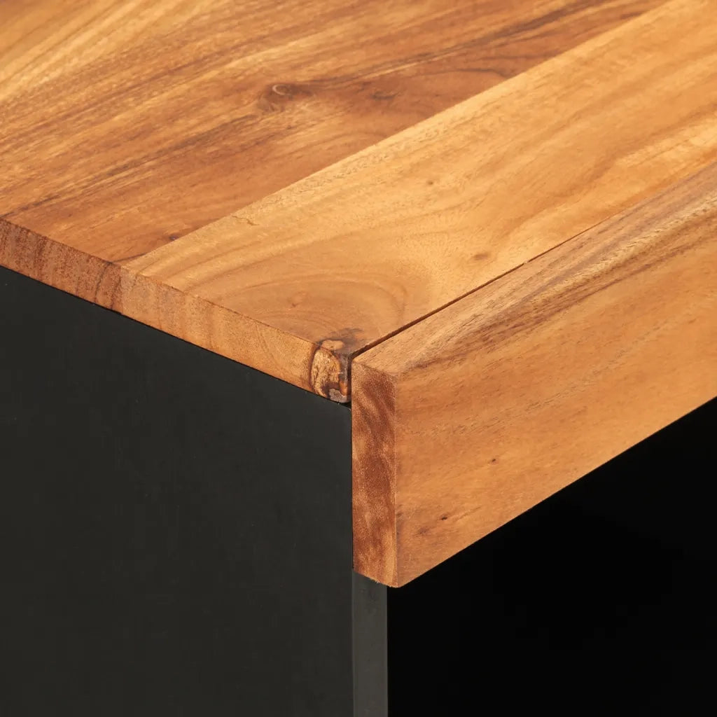 Credenza-Buffet-Armadio da cucina 85x33x75 cm in Legno Massello di Acacia