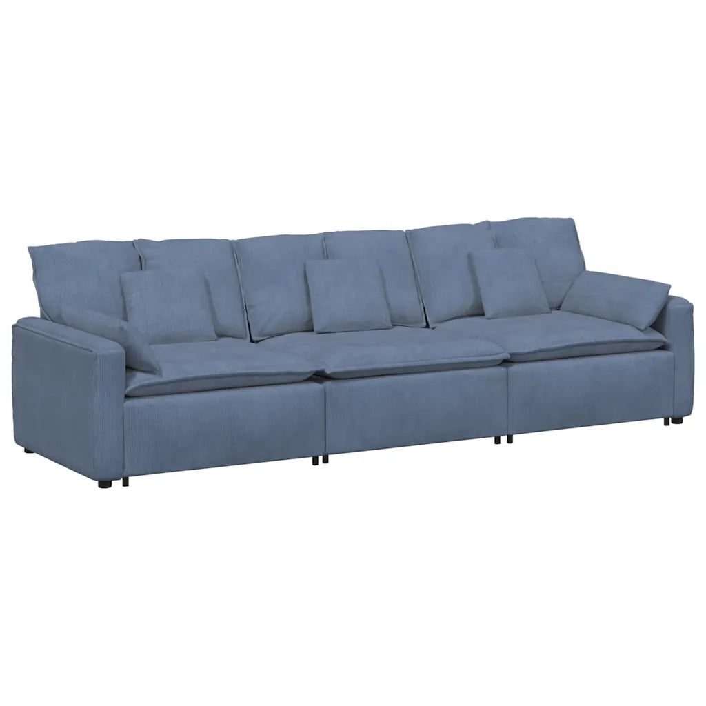 vidaXL Divano Modulare con Cuscini Blu