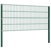 Pannello di recinzione con pali in ferro 176,5x80 cm verde 144933