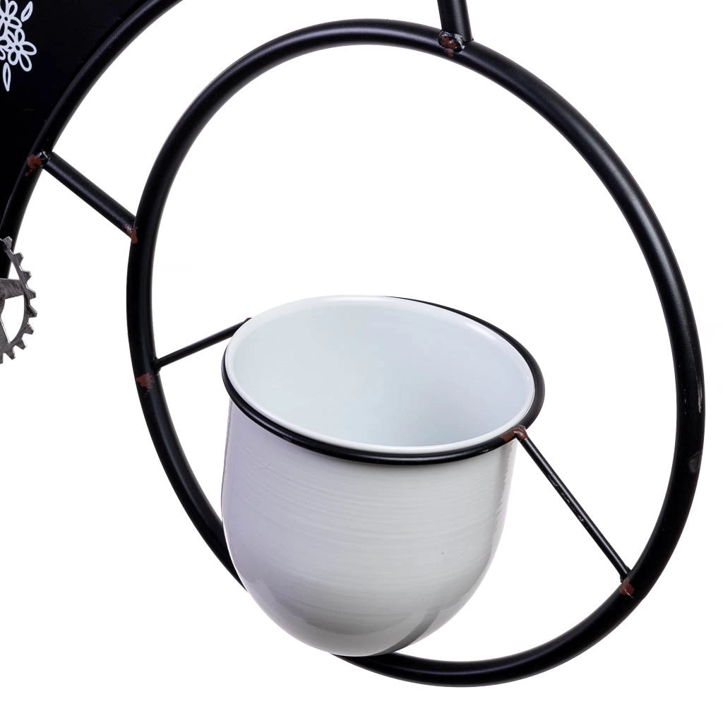 Bicicletta decorativa in metallo con due cestini 85x22x98h cm