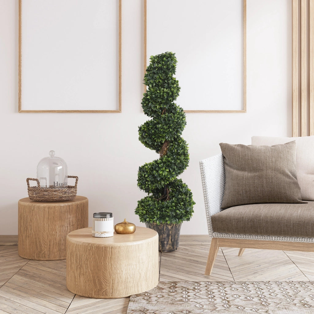 Pianta Finta Bosso Spirale 120cm ¨C zephmum ¨C Verde con Vaso