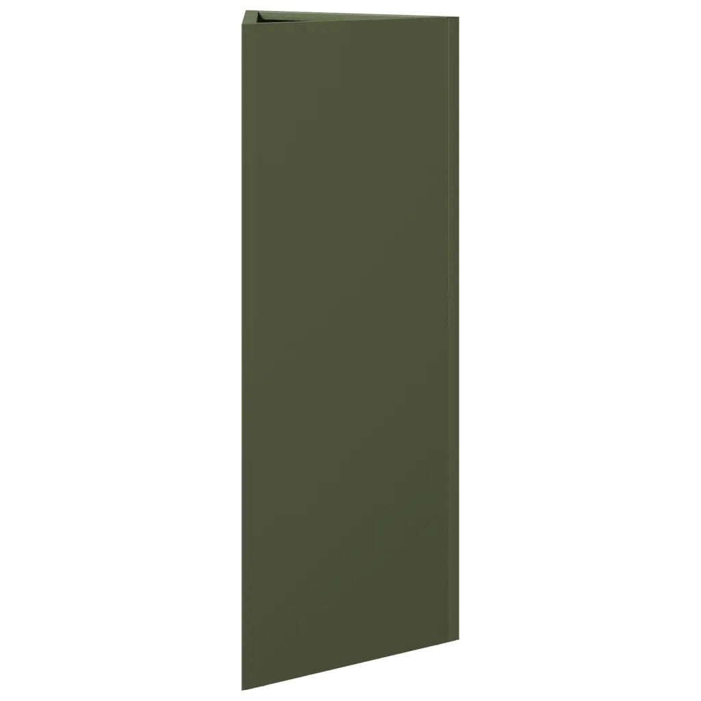 Fioriere 2 pz Verde Oliva Triangolari 30x26x75 cm in Acciaio 851150