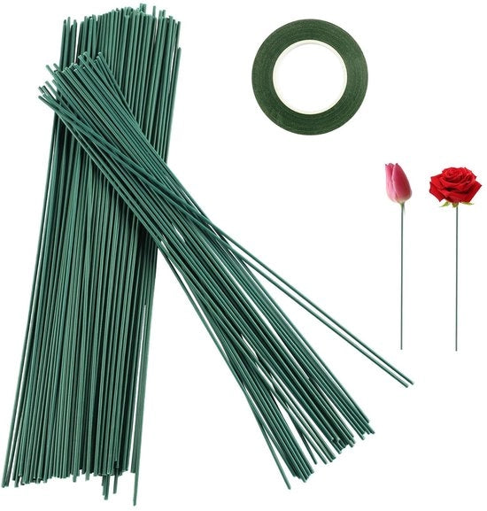 Cordone di fiori - 150 pezzi - Alta qualità - Verde - Per fiori - 2 mm spessore - Adatto per progetti DIY