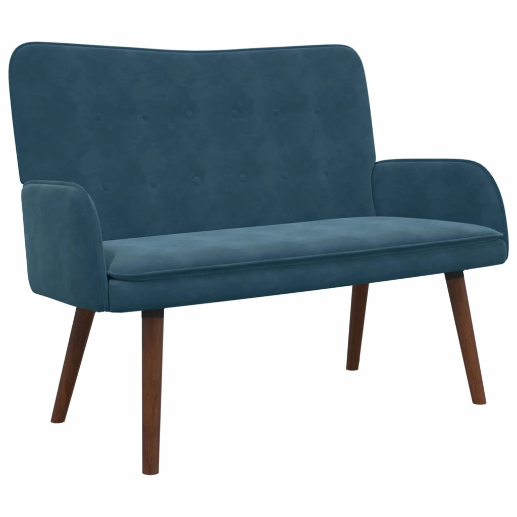 Sofa a Due Posti Blu 115 x 61 x 87 cm Velluto