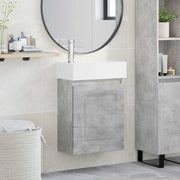 Mobile bagno con rubinetto Grigio Cemento 45,5 x 22,5 x 84 cm 889464