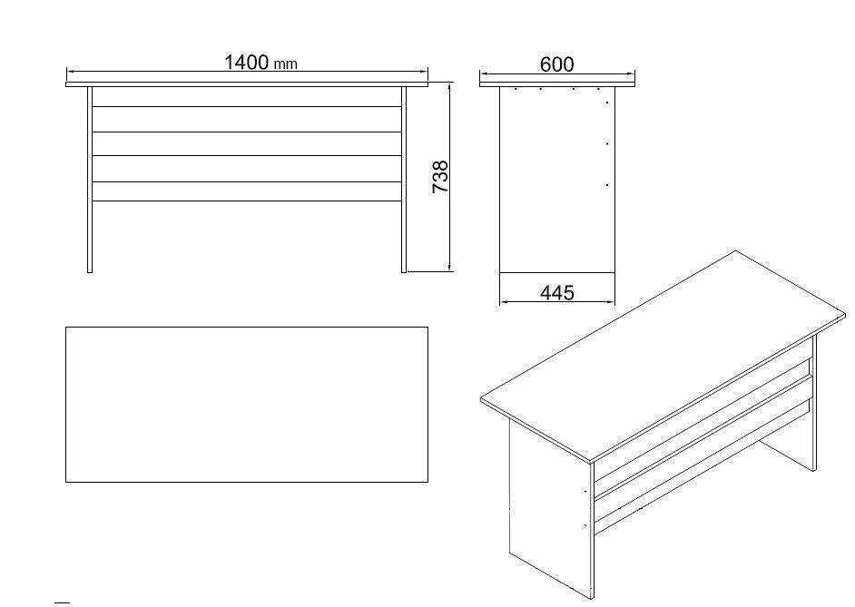 Harriet, set da Ufficio Modulabile, Marrone Noce