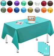 Set da tovaglie da tavolo 4 pezzi 137cm x 274cm rettangolari, tinte blu marino impermeabili e resistenti alle macchie per tavoli da esterno per feste di compleanno, matrimoni, Natale, feste di bambini, cucine, giardini e feste.