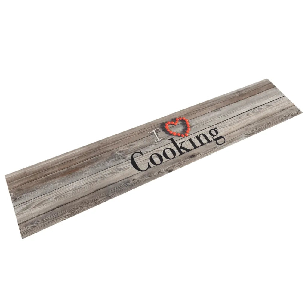 Tappetino da cucina lavabile dal design moderno e antiscivolo 300 x 60 x 5 cm per un'atmosfera accogliente in poliammide grigio 02_0046040