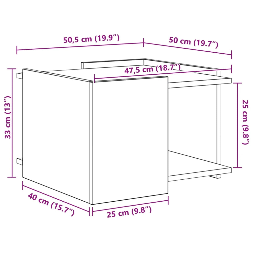 Tavolino da salotto Grigio Sonoma 50,5 x 50 x 33 cm 8001007