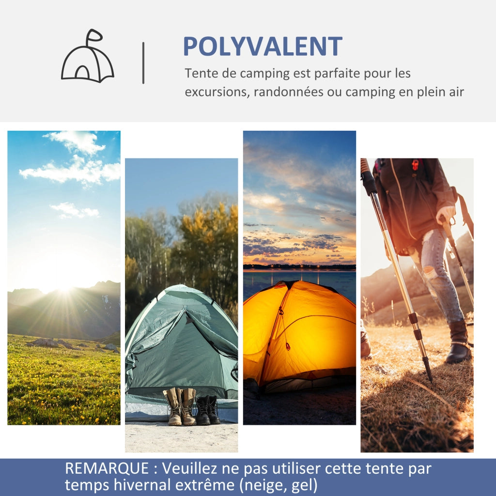 Tenda da campeggio a cupola 6-8 persone ¨C zephmum ¨C 4 porte in rete, tessuto Oxford, 350x350x230 cm, bianco e blu