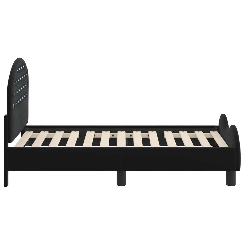 Struttura letto per bambini con testata Nero 70 x 140 cm