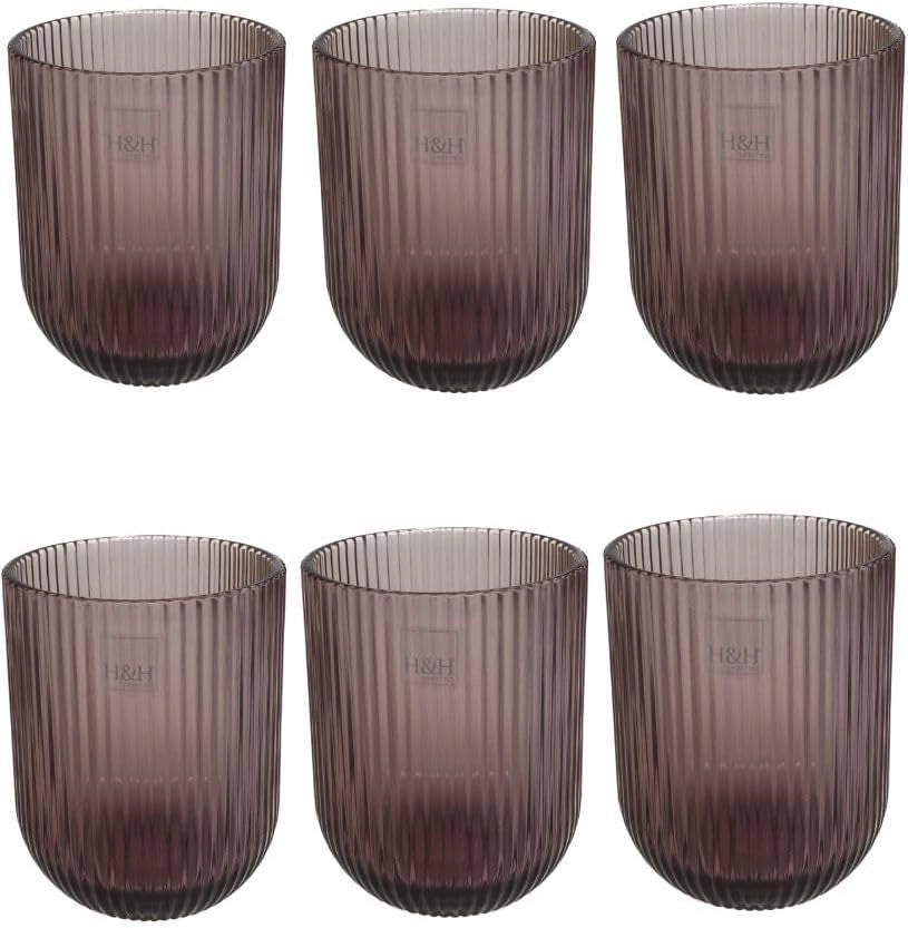 Bicchieri Vetro Peony Lilac Cl28, 6 pezzi