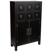 Mobile ausiliario in legno con 6 cassetti e 2 porte 63x26x101
