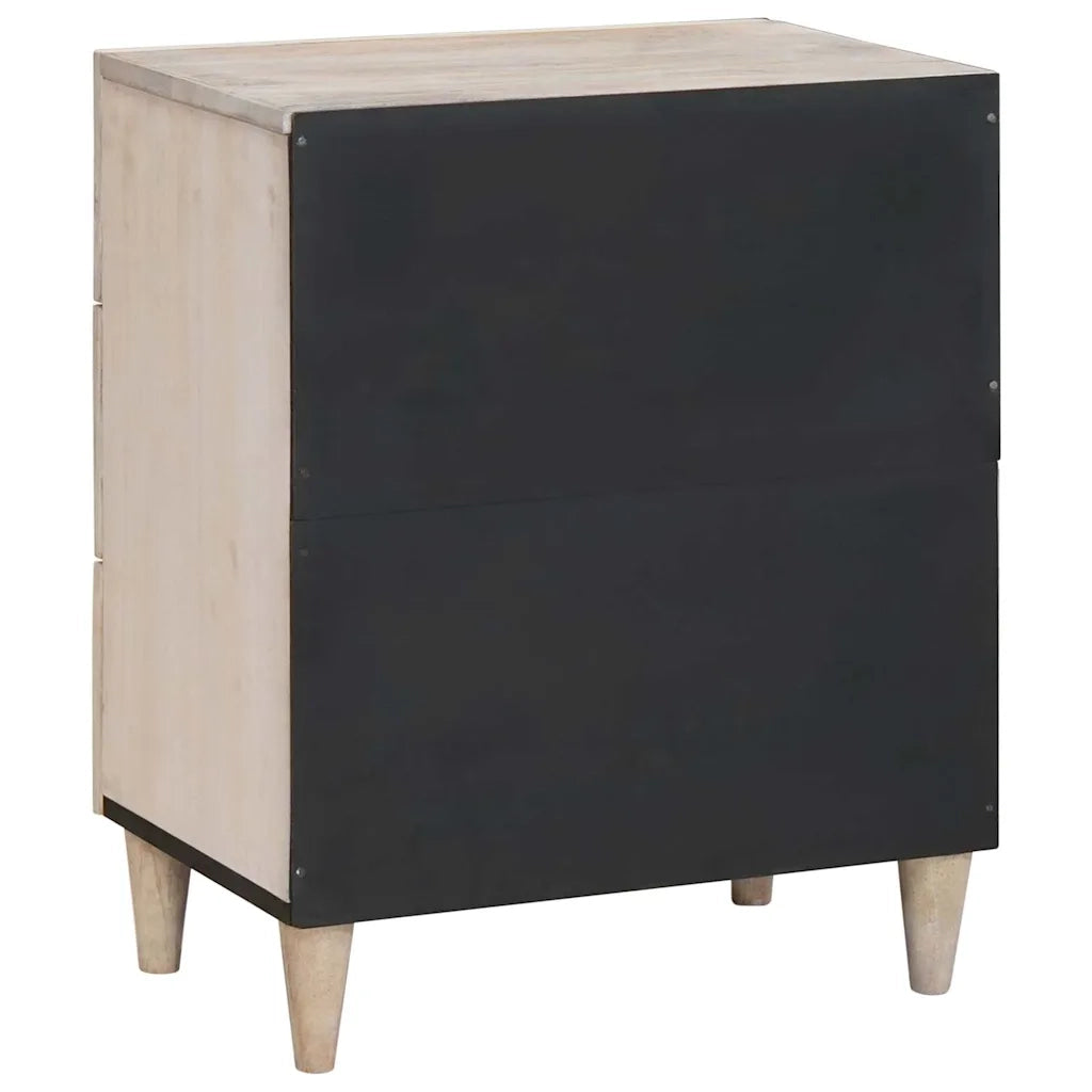 vidaXL Comodino Beige 50 x 33 x 60 cm legno massello di mango