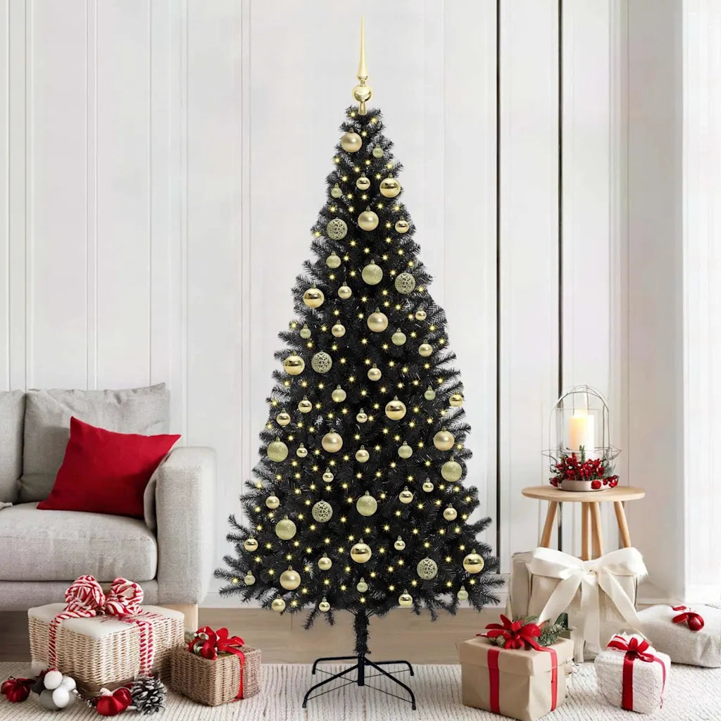 Albero di Natale con 300 LED con supporto Nero 210 cm PVC 3396491