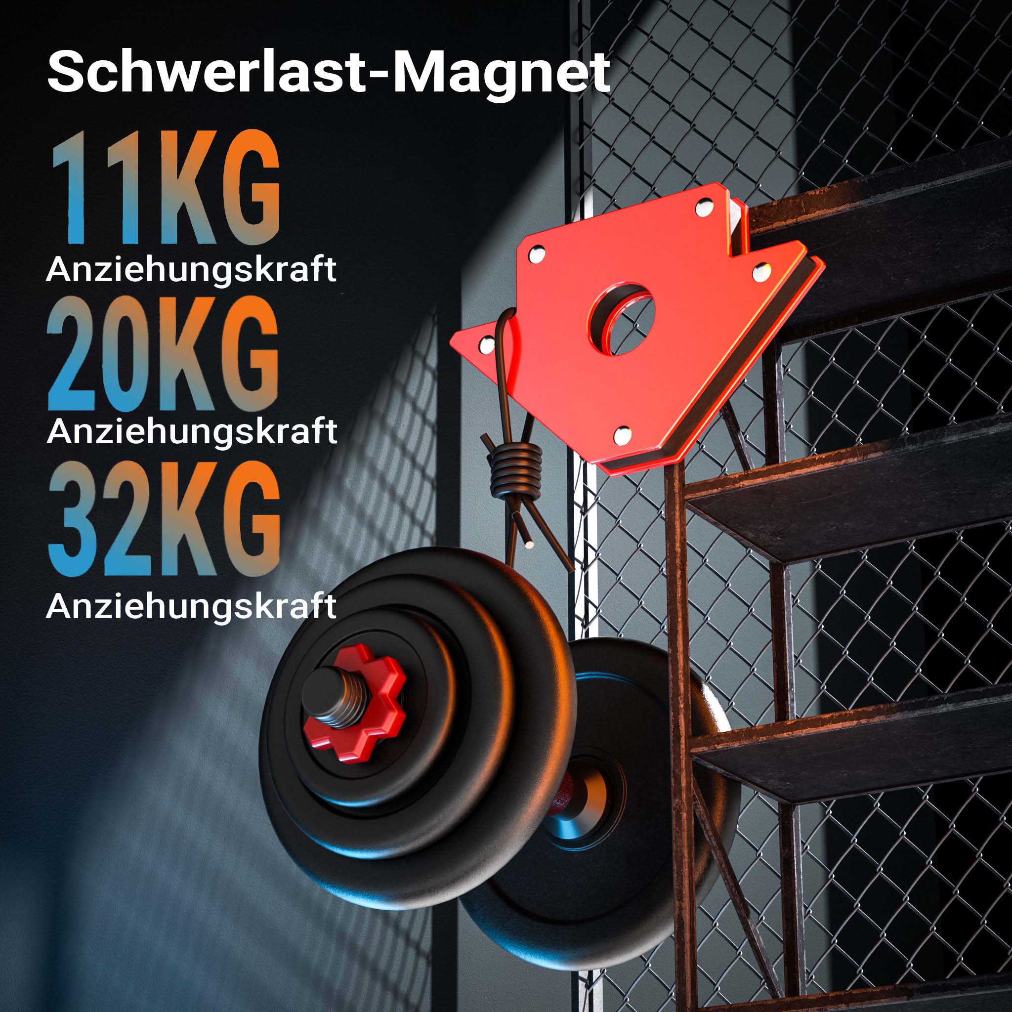 12x Magnete per saldatura con forza di tenuta di 11/20/32 kg, dimensioni compatte, Angolo di saldatura a 45°, 90° e 135°, tiene uniti i pezzi da saldare