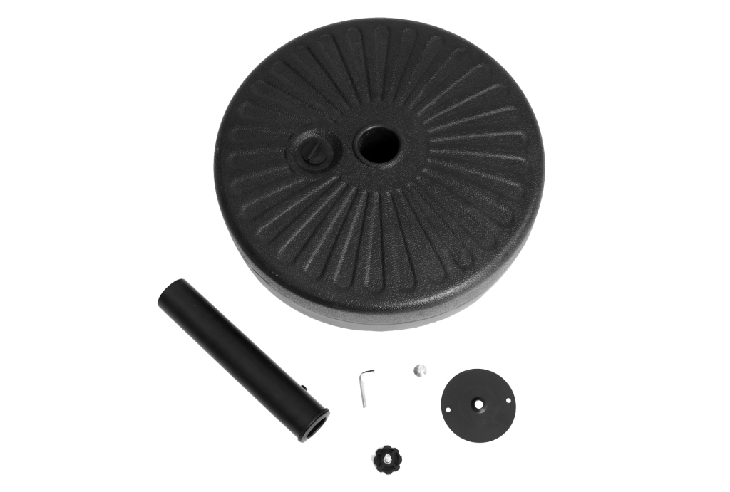 Base per ombrellone rotonda nera in plastica; 56 x 51 x 15 cm