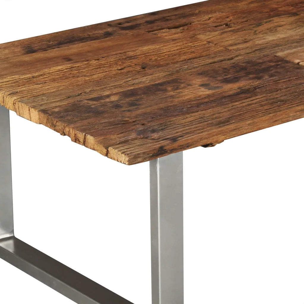 Tavolino da CaffÃ¨ in Legno Massello Recuperato 100x60x38 cm cod mxl 6106