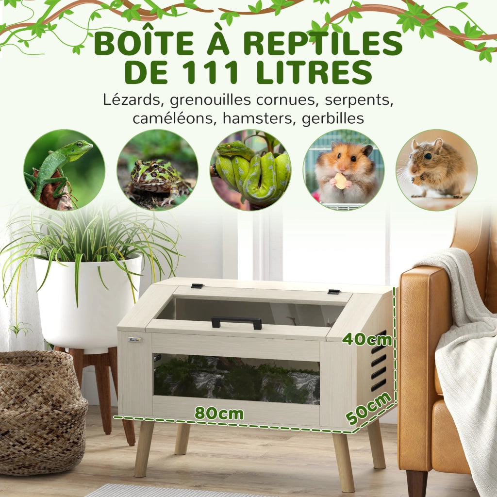 Terrarium per Rettili ¨C zephmum ¨C Vetro Temperato 80x50x60cm
