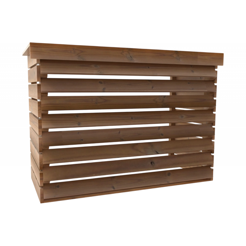 Copertura copri condizionatore in legno 132x58x98 cm – Legno termotrattato con lamelle fisse – Fissaggio a parete – CC1306VF Foresta