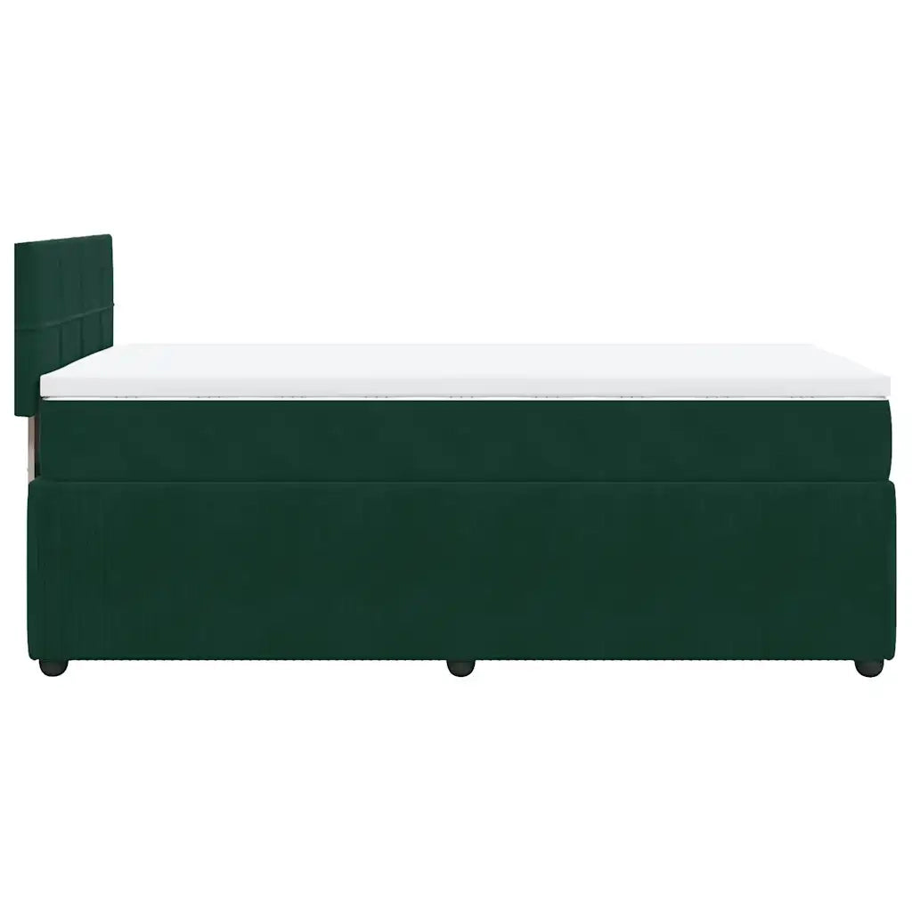 Giroletto a Molle con Materasso Verde Scuro 80x200 cm Velluto 3289893