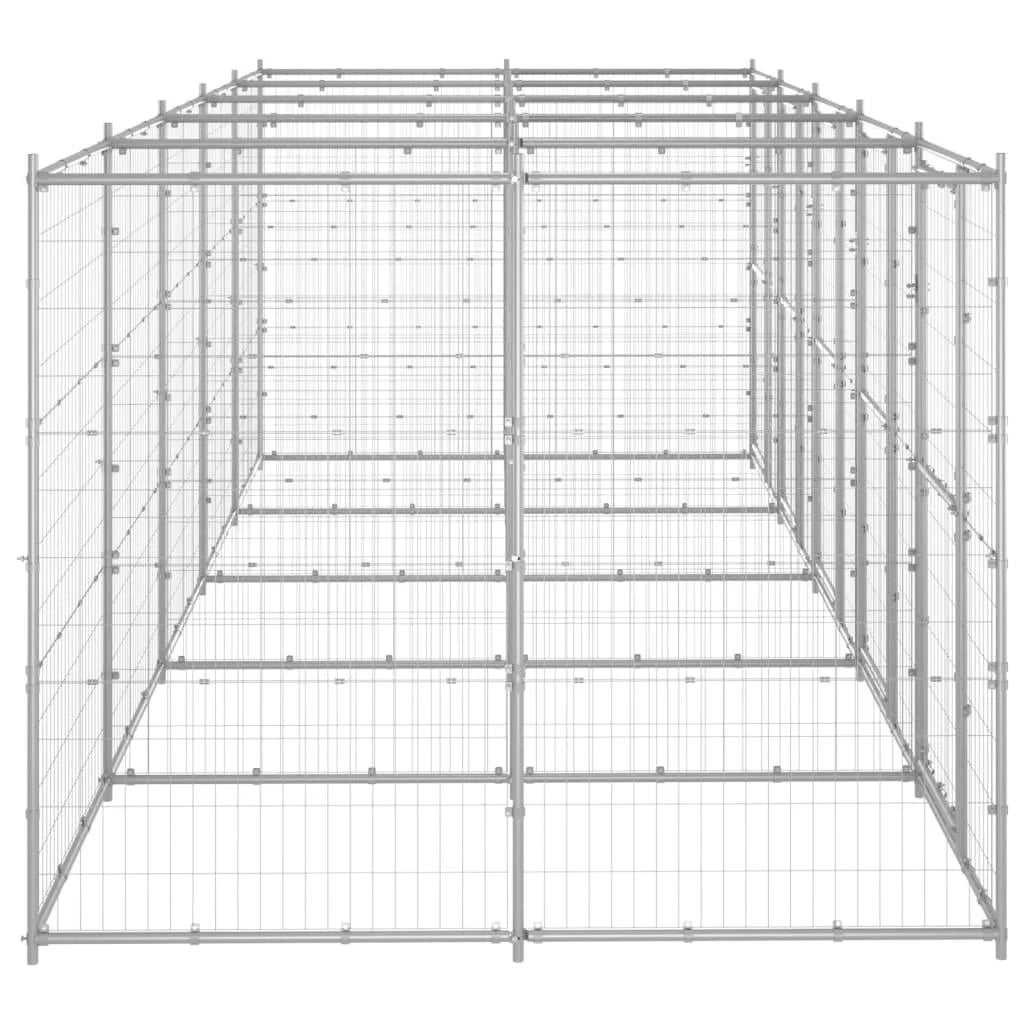Recinto per animali da esterno per cani in acciaio zincato 12,1 m² 02_0000405