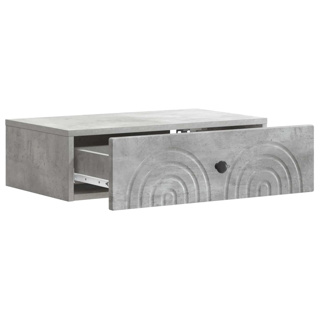 Tavolino da Parete Laterale Grigio Cemento 59 x 34,5 x 17 cm