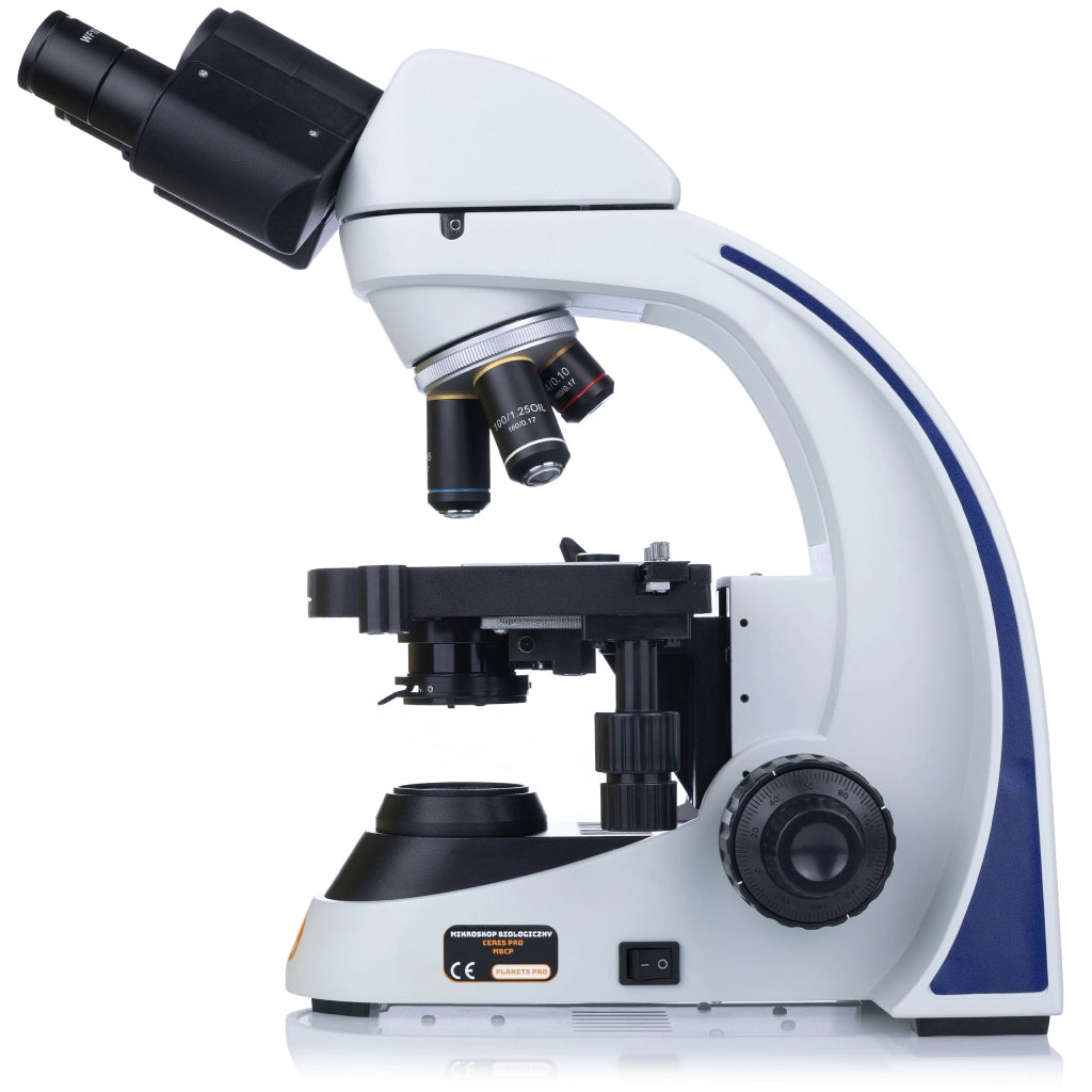Microscopio Biologico Ceres Pro MBCP – Alta Qualità Ottica, Design Ergonomico | Obiettivi 4x-100x, LED 3W