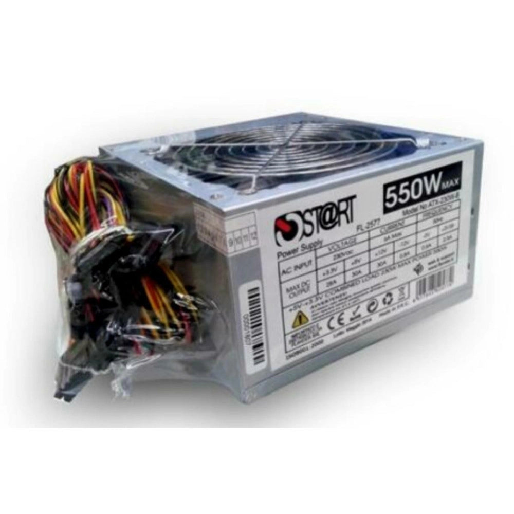 Trade Shop - Alimentatore Per Case Computer Pc Con Ventola Di Raffredamento Atxx 550w 20+4pin -
