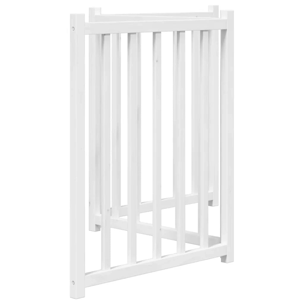 vidaXL Cancello Cani Pieghevole 3 Pannelli Bianco 150cm Massello Abete