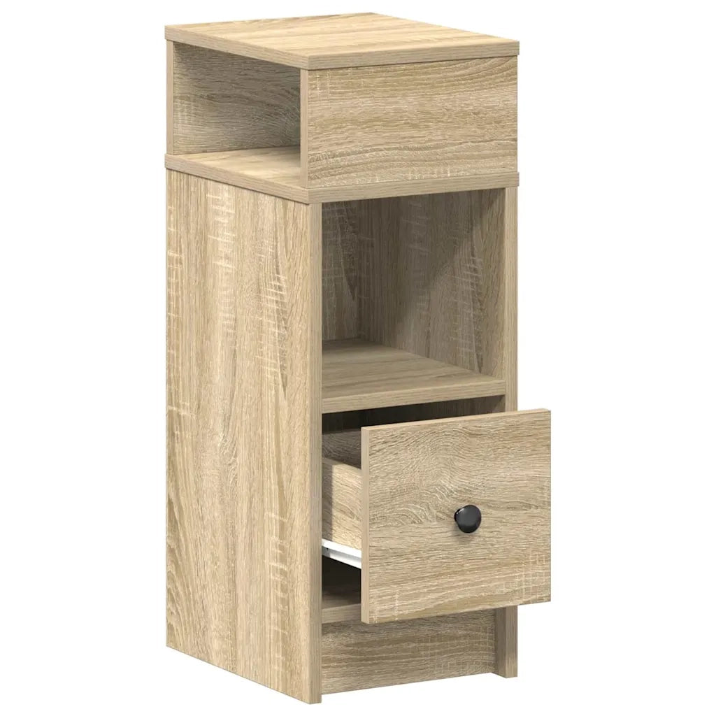Comodino | Armadio da Notte | Mobiletto da notte con Cassetto Rovere Sonoma 25x31x66 cm