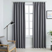 Tende Oscuranti con Ganci 2 pz Grigie 140x175 cm 134430
