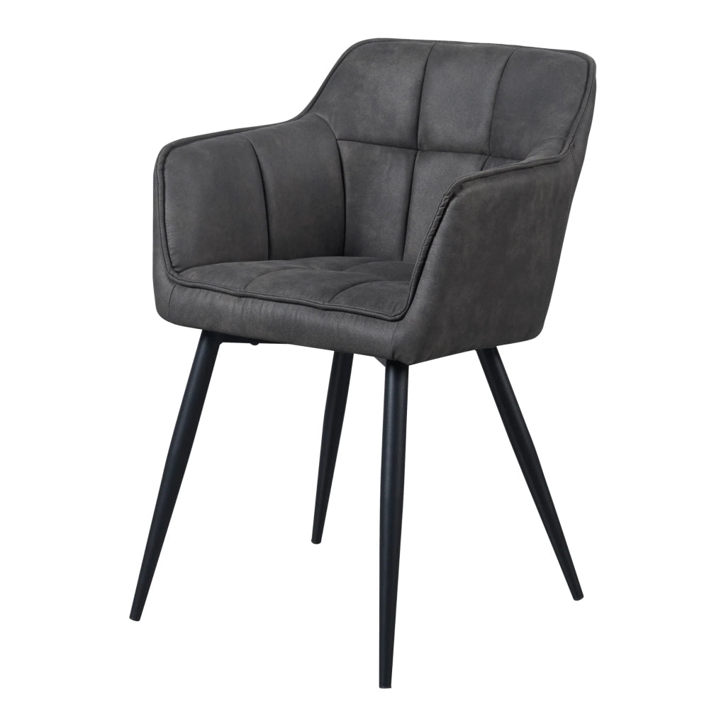 Set di 2 sedie da pranzo/soggiorno/cucina dal design moderno 81 x 57 x 53 cm grigio scuro/nero 03_0009605