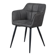 Set di 2 sedie da pranzo/soggiorno/cucina dal design moderno 81 x 57 x 53 cm grigio scuro/nero 03_0009605