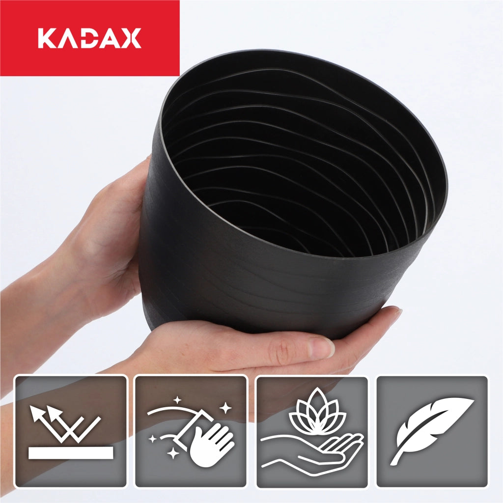 Vaso da fiori KADAX in plastica, rotondo, nero, 17 cm, per fiori e piante.
