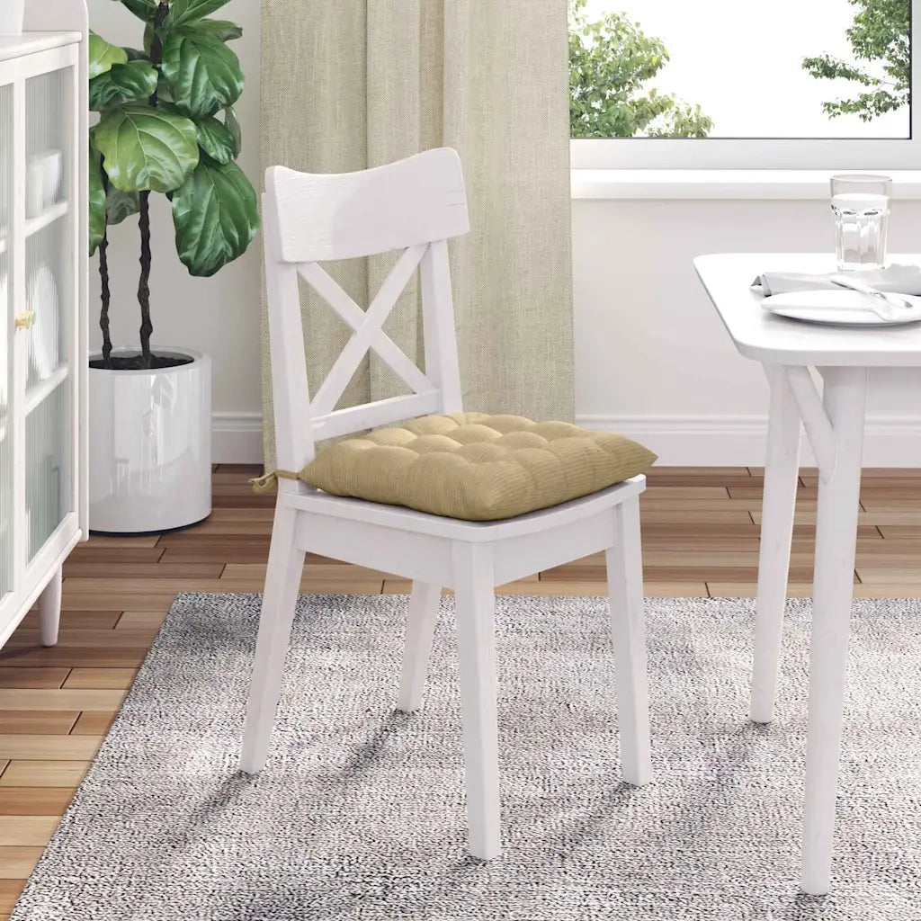 Cuscini per Seduta 4 pz | Cuscini per sedie Grigio Verde 40 x 40 x 6 cm