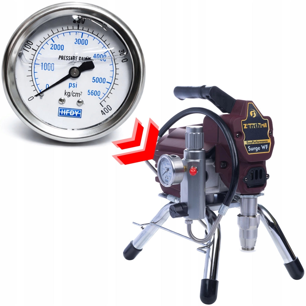 Manometro Analogico Surge Gauge Pro 400 – 5600 PSI, Filettatura G 1/4" | Acciaio Inox, Vetro Rinforzato